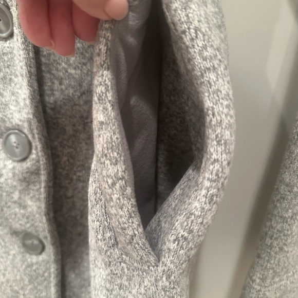 Patagonia Women's Gray Pea Coat Long Coat Neutral Classy Layer Cozy Sz S - Picture 7 of 11